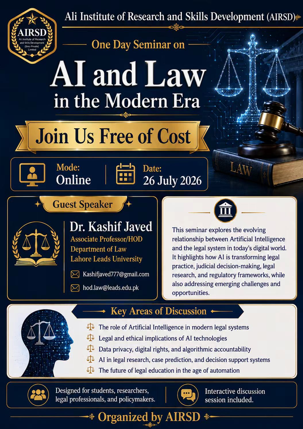 AI and Law in the Modern Era Workshop AIRSD AI and Law in the Modern Era Workshop AIRSD